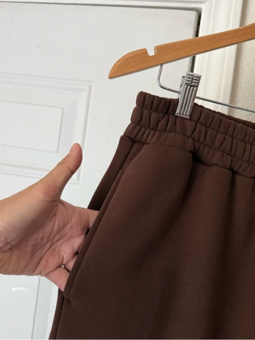 COMFRT brown cotton fleece soft lounge pull on jogger sweat pants - Picture 3 of 6